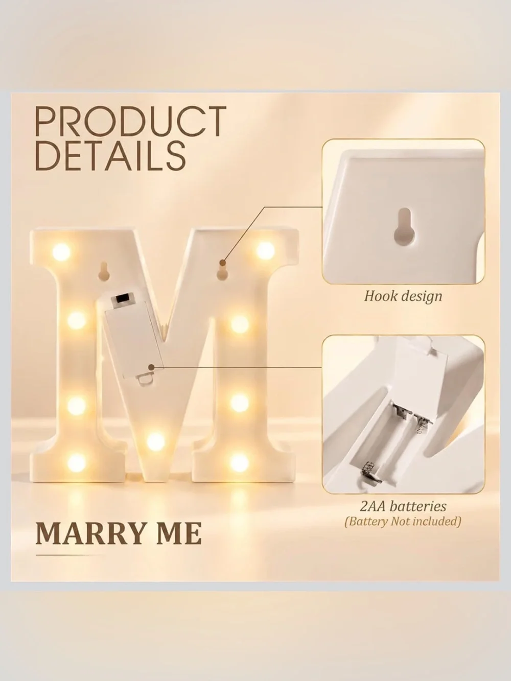 Marry Me Light up Letters Proposal Decorations Red Will You Marry Me Sign 24 LED
